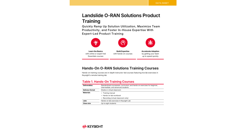 Landslide O-RAN Solutions Product Training